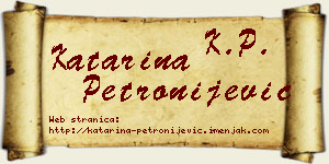 Katarina Petronijević vizit kartica